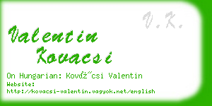 valentin kovacsi business card